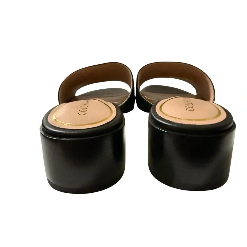 Cole Haan Black Leather Slide Sandals · Size 5